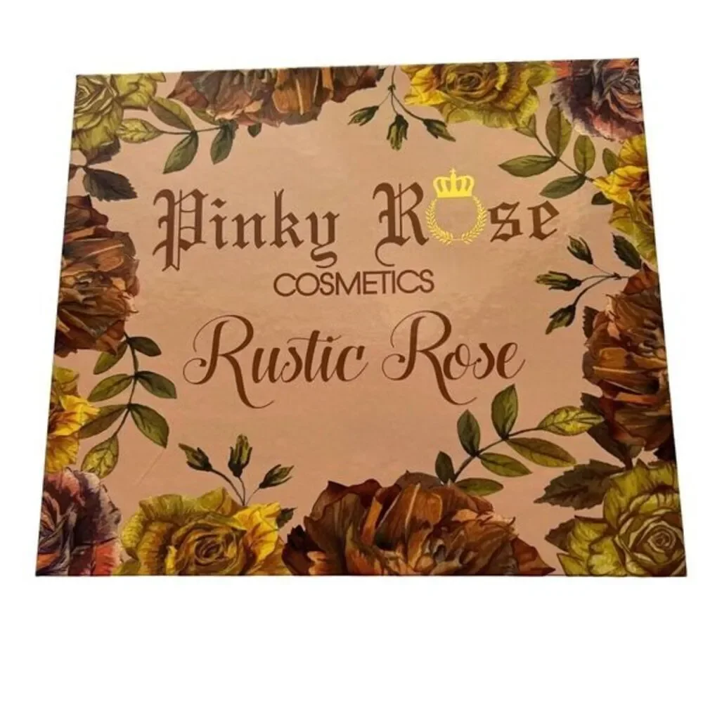 PINKY ROSE COSMETICS RUSTIC ROSE 30 COLORS EYESHADOW PALETTE CRUELTY FREE 1.58oz